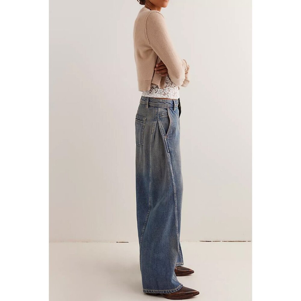 Free People- We The Free Bock Party Trouser Jeans - Picture 5 of 16